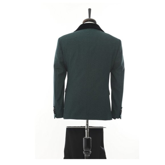 Derman Green Velvet Collar Silvery Tuxedo - Picture 3 of 6